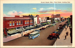 Nebraska Grand Island Third Street Looking East Curteich - Grand Island