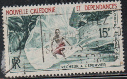 NOUVELLE CALEDONIE NEW NUOVA CALEDONIA 1962 AERIENNE AIR MAIL AIRMAIL FISHERMAN WITH THROW-NET 15fr OBLITERE' USED USATO - Used Stamps