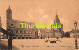 CPA NIEUWPOORT NIEUPORT VILLE LA GRAND PLACE LES HALLES ET L'EGLISE  - Nieuwpoort