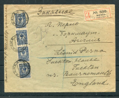 1922 Russia Registered Cover Moscow - England - Lettres & Documents