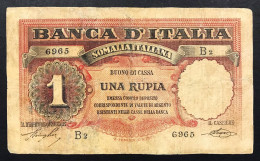 Somalia Italiana 1 Rupia 08 09 1920 Biglietto Molto Restaurato E Pressato Ma Di Grande Rarità  LOTTO 1543 - Somalia