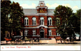 Maryland Hagerstown Horse Drawn Carriages At The Court House  - Hagerstown