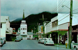 Alaska Sitka Main SAtreet Looking Toward St Michael Cathedral Russian Church - Sitka