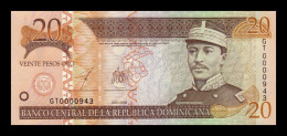 República Dominicana 20 Pesos Oro 2003 Pick 169c Low Serial 943 Sc Unc - República Dominicana