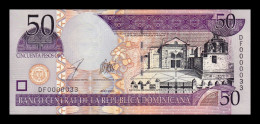 República Dominicana 50 Pesos Oro 2003 Pick 170b Low Serial 33 Sc Unc - Dominicaine