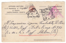 Italy Prisoner Of War Correspondence, POW, Postcard, Card, Cover, Stationery, Feldpost, Field Post, Military (P03054) - Sonstige & Ohne Zuordnung