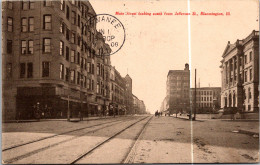 Illinois Bloomington Main Street Looking South From Jefferson Street 1908 - Other & Unclassified