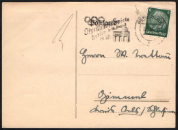 GERMANY BERLIN 1936 - OLYMPIC GAMES BERLIN '36 - MAILED CARD - G - Summer 1936: Berlin