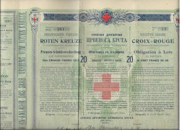 SOCIETE SERBE DE LA CROIX ROUGE -OBLIGATION DE 20 FRANCS OR - ANNEE 1907 - Sonstige & Ohne Zuordnung