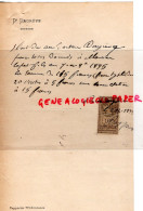 07- TOURNON SUR RHONE- PROFESSEUR PAGREVE DOCTEUR - SOINS DONNES A M. CAPAT CHEF DE GARE SAINT JEAN DE MUZOLS-1895 - Documentos Históricos