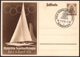 GERMANY BERLIN OLYMPIALAGER HEERSTRASSE 1936 - OLYMPIC GAMES BERLIN '36 - LETTER "e" + OLYMPIC SAILING POSTCARD - G - Estate 1936: Berlino