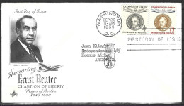 USA. N°675-6 De 1959 Sur Enveloppe 1er Jour. Maire De Berlin/Ernest Reuter. - 1951-1960