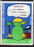 NOUVELLE CALEDONIE NEW NUOVA CALEDONIA 1976 AERIENNE AIR MAIL PHILATELIC EXHIBITION PHILATELIC  42fr OBLITERE' USED - Used Stamps