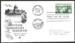 USA. N°642 De 1958 Sur Enveloppe 1er Jour. Minnesota. - 1951-1960