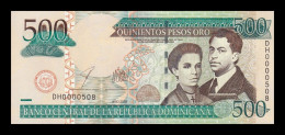 República Dominicana 500 Pesos Oro 2003 Pick 172b Low Serial 508 Sc Unc - Dominicaine