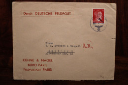 1943 Durch Die Deutsche Feldpost CensureAx  OKW Cover Reich STO Dt Reich Allemagne France - Occupazione 1938 – 45