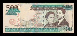 República Dominicana 500 Pesos Oro 2003 Pick 172b Low Serial 598 Sc Unc - Dominicaine