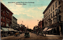 Massachusetts Worcester Main Street Looking North From Exchange 1913 - Worcester