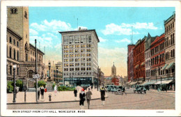 Massachusetts Worcester Main Street From City Hall Curteich - Worcester