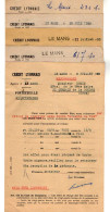 VP22.025 - 1950 - 5 Lettres Du Crédit Lyonnais Agence à LE MANS Pour Mr DOMIN à SAINT - GERMAIN - DE - LA COUDRE - Banque & Assurance