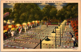 Florida St Petersburg Nightly Scene Of The Shuffleboard Courts In Mirror Lake Park Curteich - St Petersburg