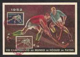 Portugal Championat Monde Hockey 1952 Serie Cpl Sur Carte Postale Cachet Premier Jour Hockey World Cup - Jockey (sobre Hierba)