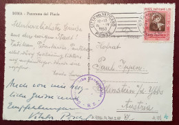 Sa157 1953 35L Santa Maria Goretti CENSURA ! Cartoline>Österreich ZENSUR(Vatican Vaticano Censored Dove Colombe Lettera - Cartas & Documentos