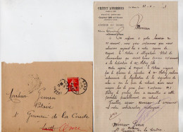 VP22.032 - 1913 - Lettre Du Crédit Lyonnais Agence Du MANS Pour Me GEMIN Notaire à SAINT - GERMAIN - DE - LA - COUDRE - Bank & Versicherung