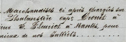 1857 NAVIGATION FACTURE DE MARCHANDISES DENREES COLONIALES De Cayenne GUYANE FRANCAISE  Pour Nantes Fleuriot - 1800 – 1899