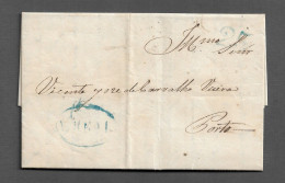 PORTUGAL PREPHILATELIC LETTER 1845 - CARIMBO VILA REAL (PLB4#35) - ...-1853 Prephilately