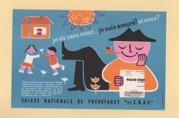 Buvard - CNAV - Police D Assurance - Prevoyance - Enfants Jeux Pipe Tabac Soleil - Banque & Assurance