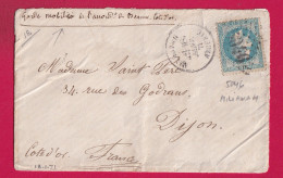 GUERRE 1870 N°29 GC 5046 MILIANAH ALGERIE POUR DIJON GARDE MOBILE COTE D'OR JANVIER 1871 LETTRE - Krieg 1870