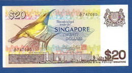 SINGAPORE - P.12 – 20 Dollars ND (1979) AXF, S/n A/67 747080 - Singapour