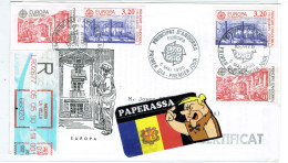 FDC ANDORRE (fdcc)   CHANGE BUREAU 1990 RARE - Lettres & Documents