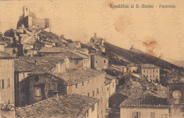 CARTOLINA  REPUBBLICA DI SAN MARINO-PANORAMA-BOLLO STACCATO,VIAGGIATA 1920 - San Marino
