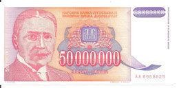 YOUGOSLAVIE 50 MILLION DINARA 1993 UNC P 133 - Yougoslavie