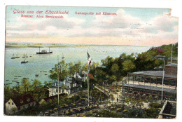 Allemagne-Gruss Aus Der Elbschlucht.-Gartenpartie Mit Elbstrom..colorisée...cachet. .(petit Manque Coin Supérieur Droit) - Autres & Non Classés