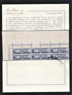 TRIESTE A 1954 CAVALLINO BLOCCO DA SEI PETTINE CENTRATISSIMO ** MNH C. RAYBAUDI - Pacchi Postali/in Concessione