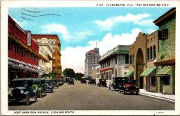 Florida Clearwater Fort Harrison Avenue Looking South 1938 Curteich - Clearwater