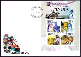 Guinea Bissau 2011 FDC, Buddhist Temple, Golden Temple, Sikh, Dance - Buddhismus