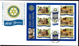 New Zealand 2005 Rotary - A Century Of Service Sheetlet FDC  - FDC