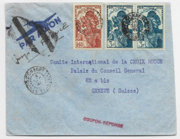 GUINEE FRANCAISE  3FR PAIRE +1FR60 LETTRE COVER AVION JUSQU'A FRANCE CONAKRY 5 DEC 1941  TO SUISSE - Cartas & Documentos