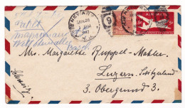 Lettre 1947 Newark New Jersey USA Pingel Mahler Luzern Ruppel Mahler Switzerland Schweiz - 2a. 1941-1960 Usados