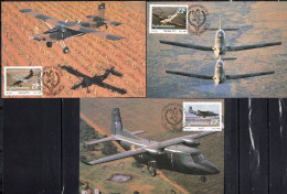 BOPHUTHATSWANA SOUTH AFRICA 1990 10th ANNIVERSARY OF AIR FORCES COMPLETE SET MAXI MAXIMUM CARD - Bophuthatswana