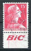 Réf 59 CL2 < FRANCE < N° 1011a PUB " BIC " Cachet Bourges < Muller Ø Used Ø Oblitéré - Used Stamps