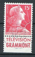 Réf 59 CL2 < FRANCE < N° 1011a PUB " TELEVISION GRAMMONT " < Muller Ø Used Ø Oblitéré - Usados