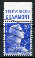 Réf 59 CL2 < FRANCE < N° 1011Ba PUB " TELEVISION GRAMMONT " < 20F Muller Ø Used Ø Oblitéré - Gebraucht