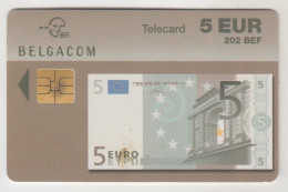 BELGIUM - 5 € Banknote (BEF - Euro), Exp.date 31/12/2004, 202 BEF/5 €, Tirage 400.000, Used - With Chip