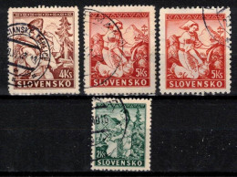 Slovaquie 1939 Mi 43-5 A+B (Yv 47+51-2), Obliteré, - Gebraucht