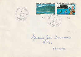 POLYNESIE FRANCAISE Lettre 1974 HANAPAOA - HIVA - OA Pour Papeete - Cartas & Documentos